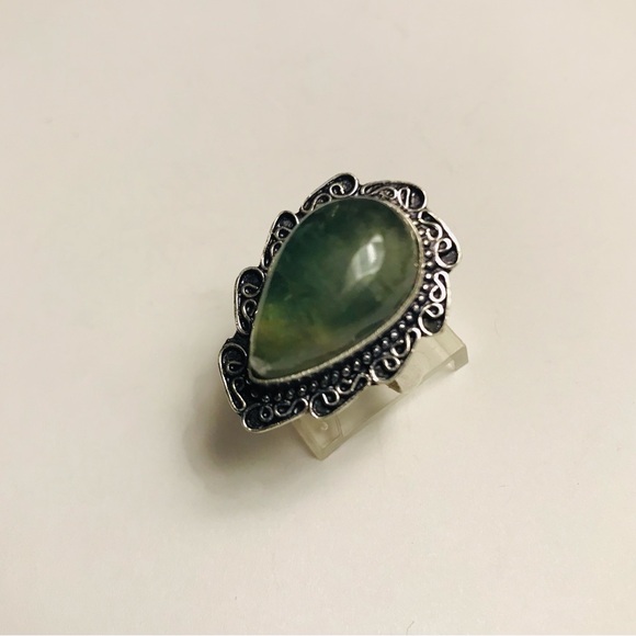 Nephite Jade 925 Sterling Silver Ring